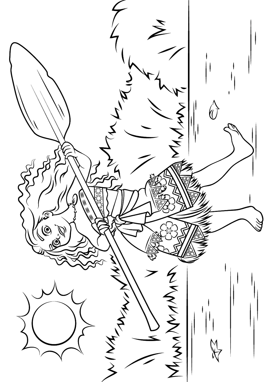 Happy Moana Coloring Page - Free Printable Coloring Pages for Kids