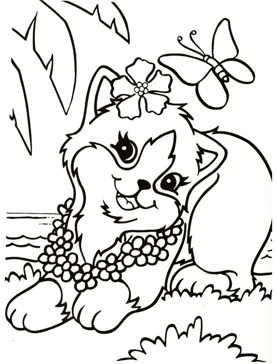Pretty Cat Lisa Frank Coloring Page Free Printable Coloring Pages For