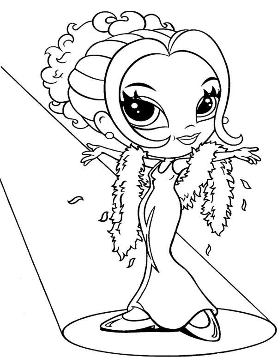 Beautiful Glamour Girl Coloring Page - Free Printable Coloring Pages
