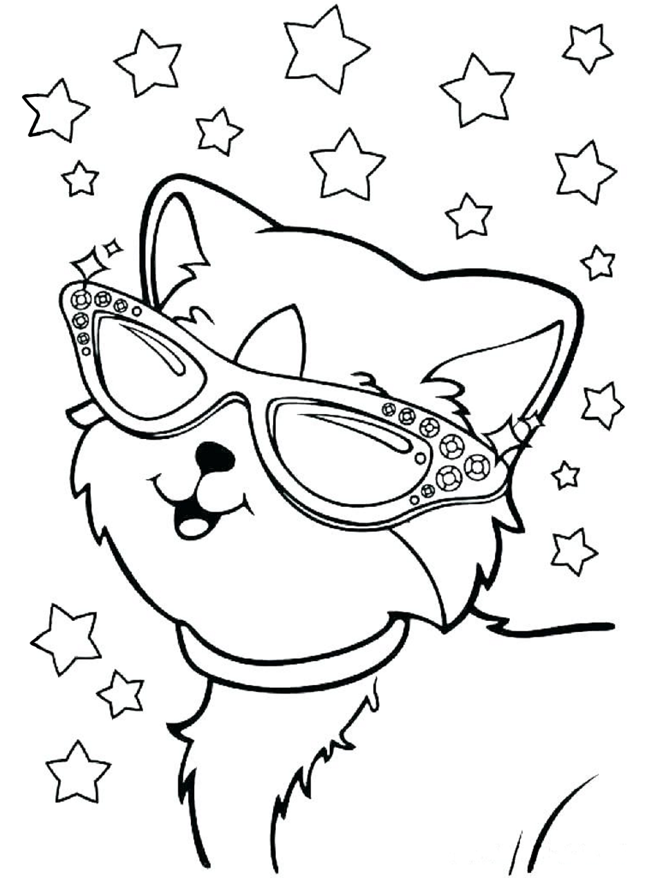 Download Lisa Frank Cat Wearing Glasses Coloring Page - Free ...