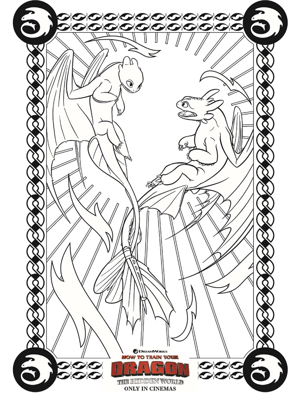 Download Light Fury And Night Fury Coloring Page - Free Printable ...