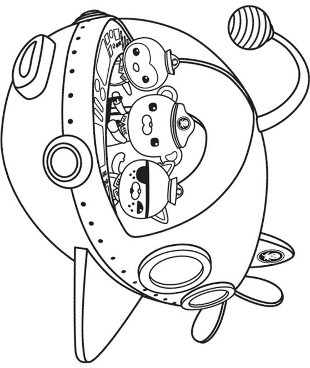 Peso Captain Kwazii In Octonauts Ship Coloring Page Free