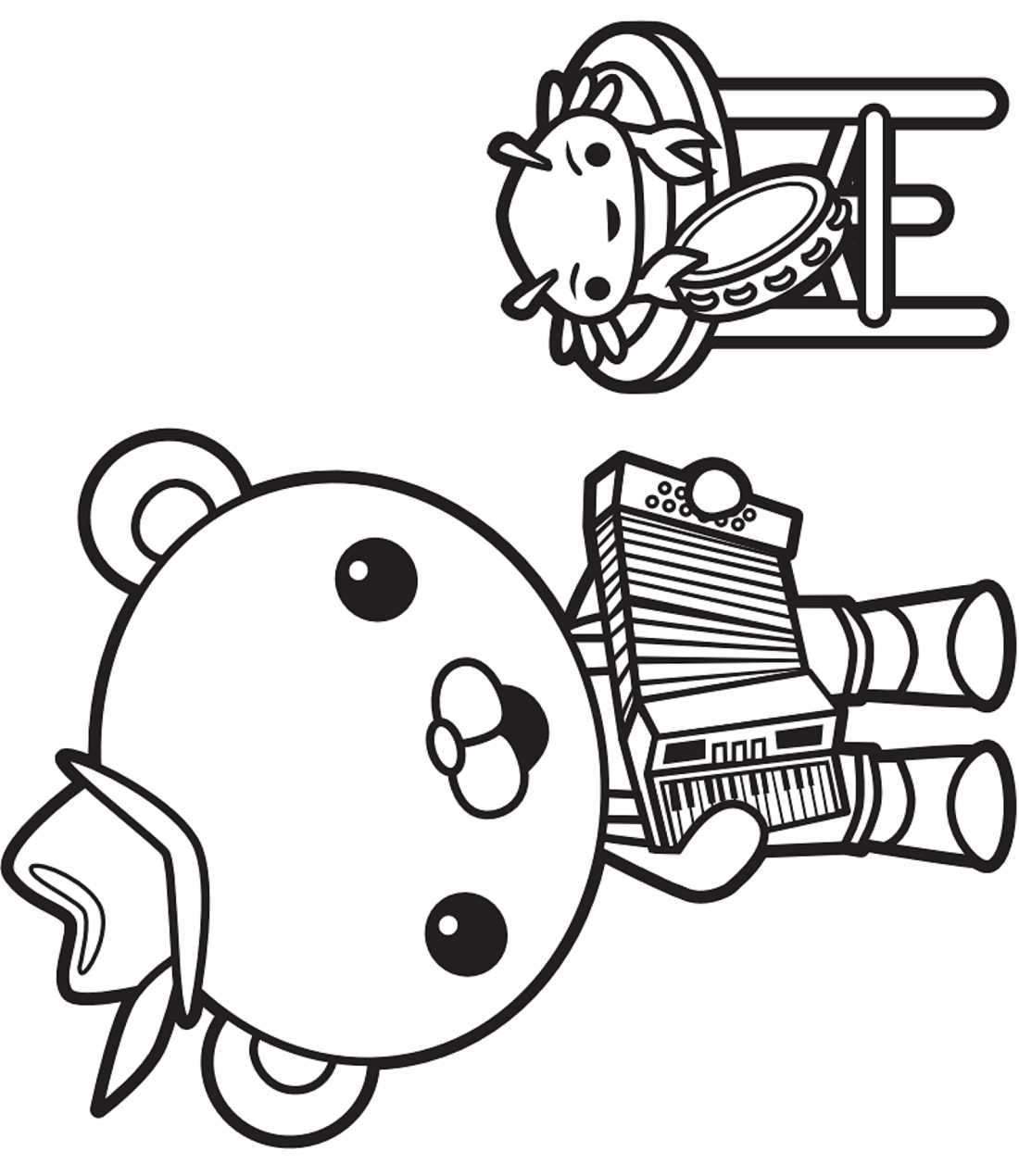 Barnacles Playing Accordion Coloring Page - Free Printable Coloring