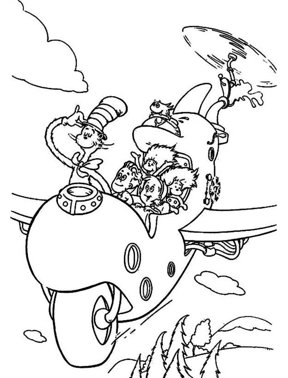 Cat With His Friends Coloring Page - Free Printable Coloring Pages for Kids