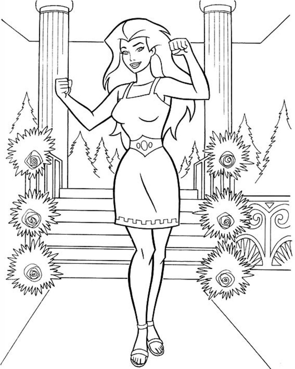 Download Happy Wonder Woman Coloring Page - Free Printable Coloring ...