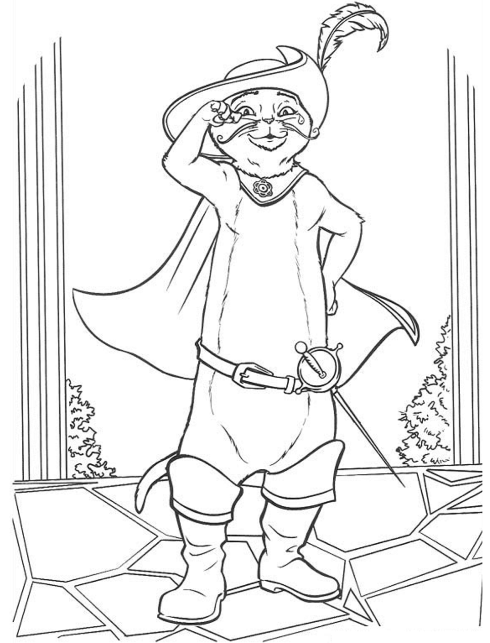 Download Cool Puss In Boots Coloring Page - Free Printable Coloring ...