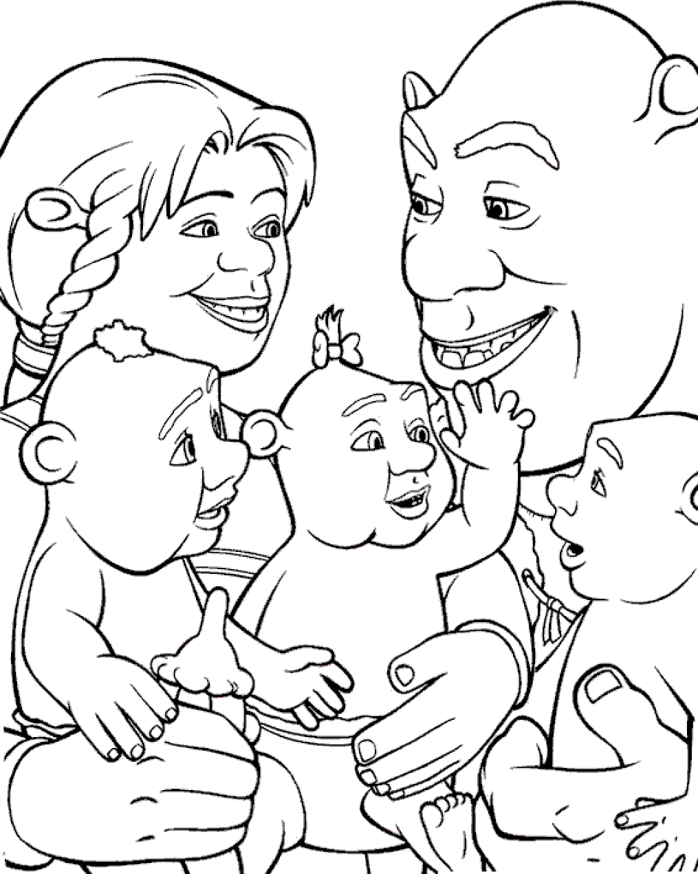 Family Of Shrek Coloring Page Free Printable Coloring Pages for Kids