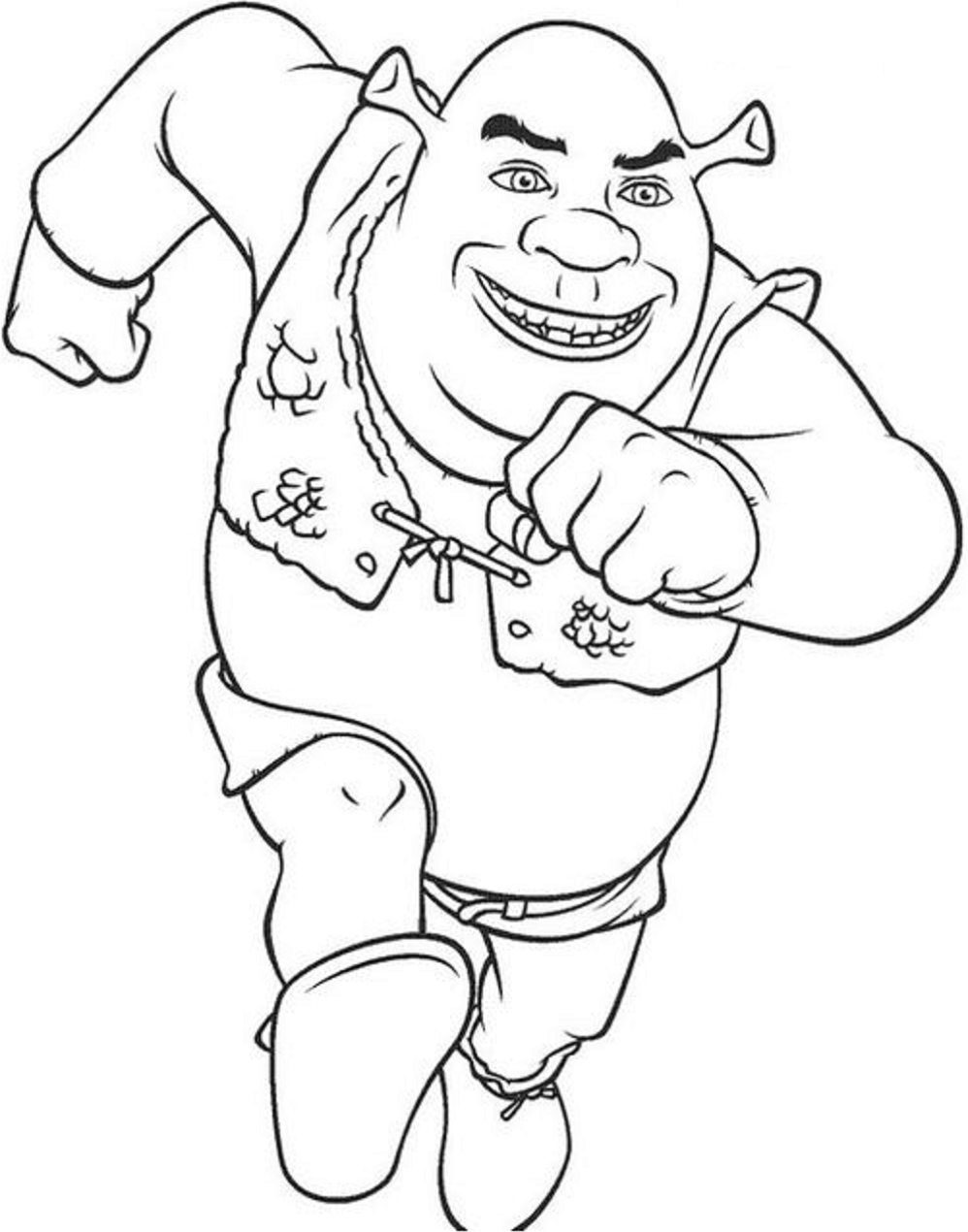Shrek Is Running Coloring Page Free Printable Coloring Pages for Kids