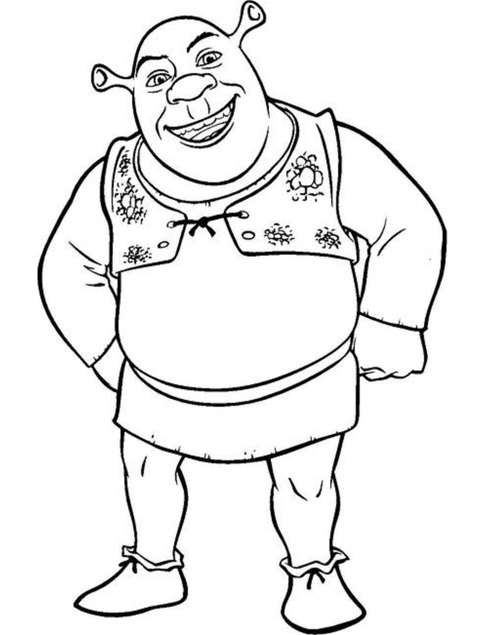 Download Shrek Is Smiling Coloring Page - Free Printable Coloring Pages for Kids