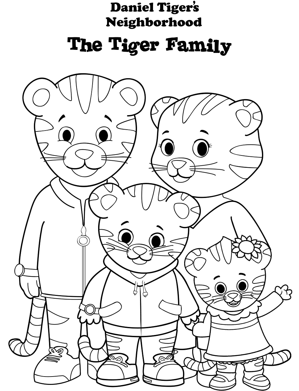 Daniel Tiger Family Coloring Page - Free Printable Coloring Pages for Kids