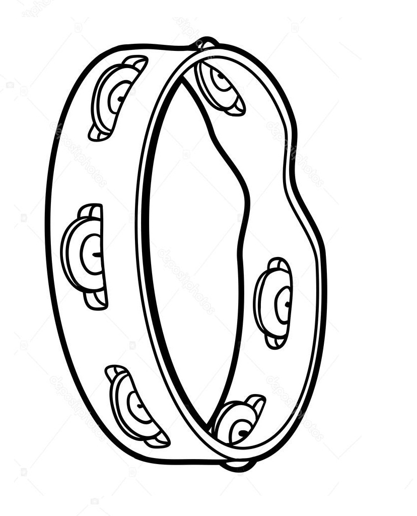 Tambourine Coloring Page - Free Printable Coloring Pages for Kids