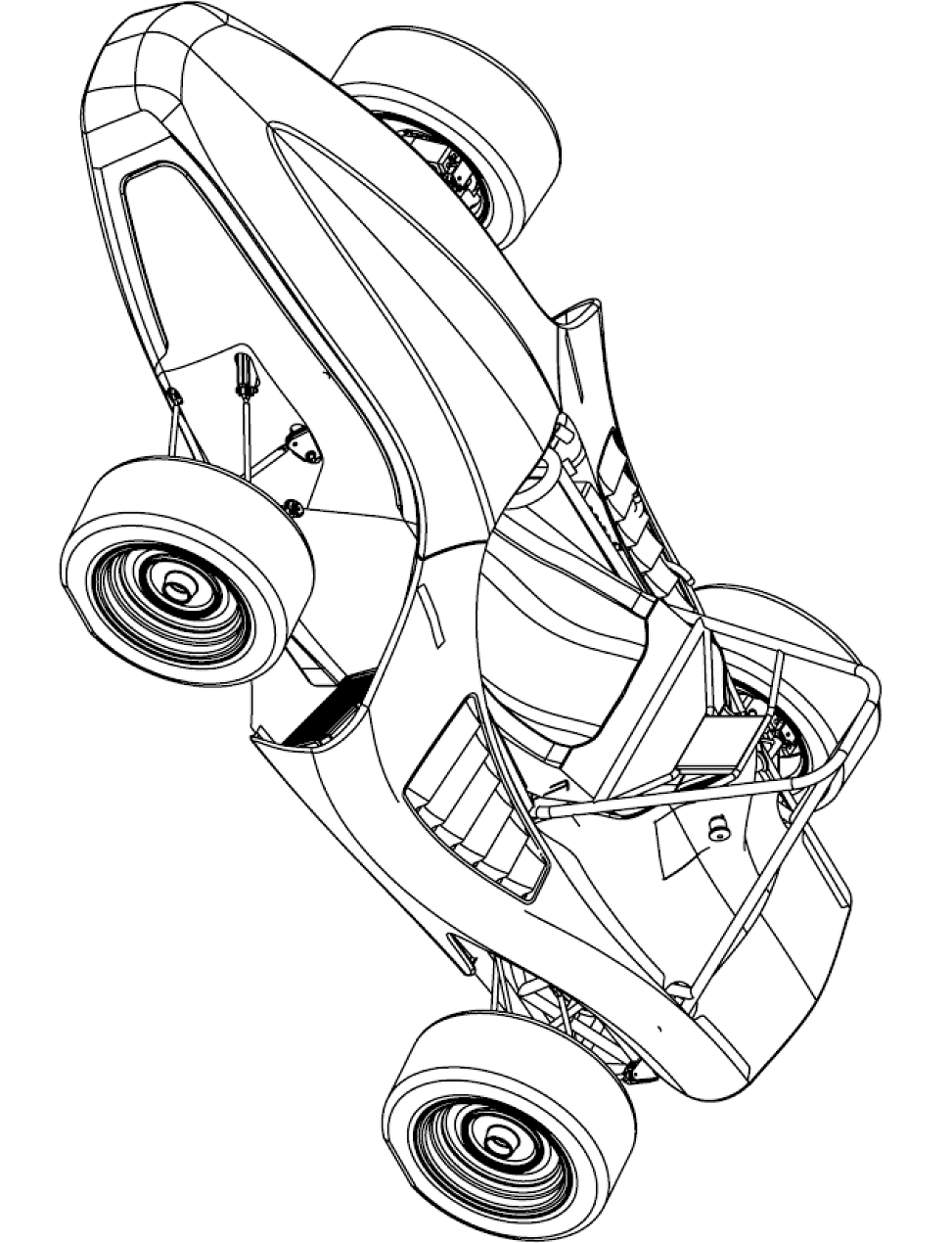 Go Kart Race Car Coloring Page - Free Printable Coloring Pages for Kids