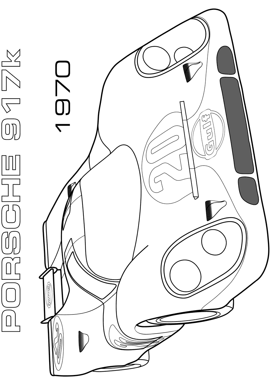 Race Car Porsche 917k Coloring Page - Free Printable Coloring Pages for