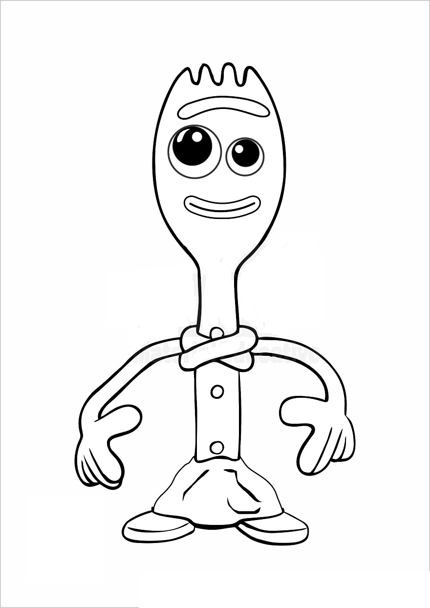 Forky From Toy Story 4 Coloring Page Free Printable