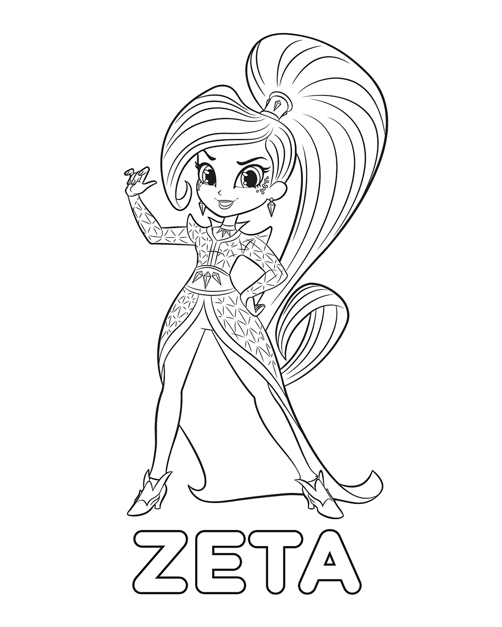 Beautiful Zeta Coloring Page - Free Printable Coloring Pages for Kids