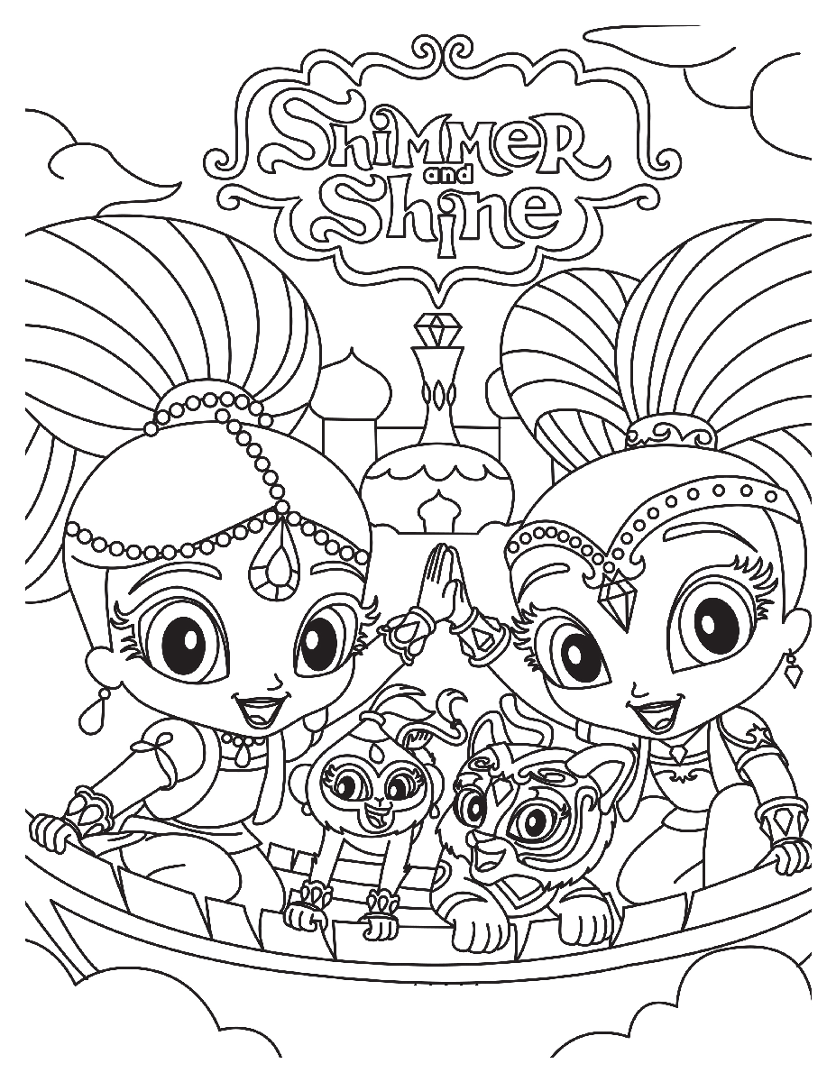 Shimmer And Shine Coloring Pages Printable