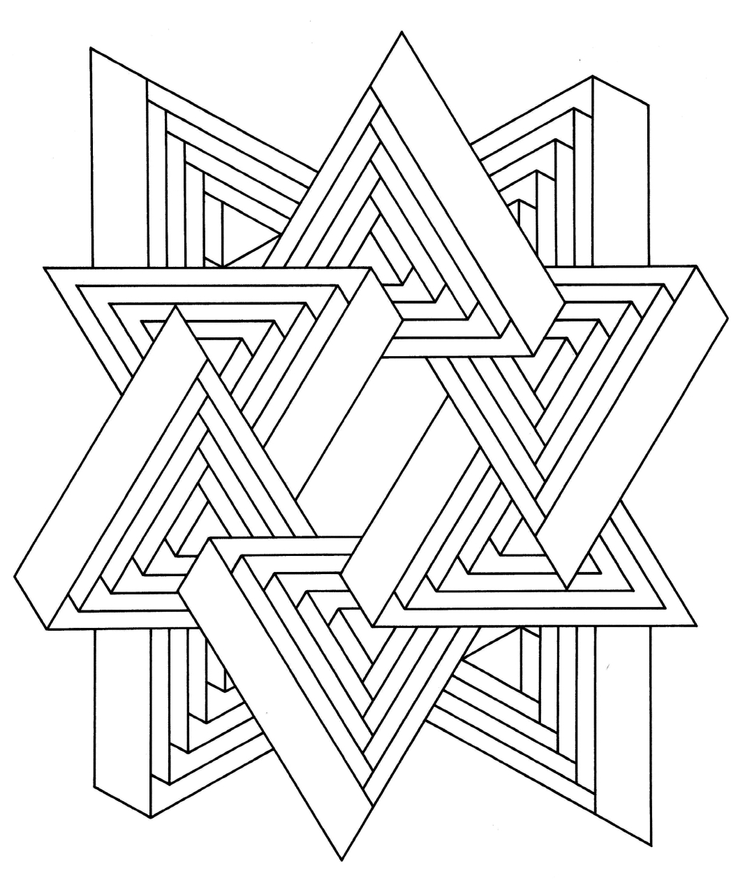 Geometric Triangle Coloring Page - Free Printable Coloring Pages for Kids