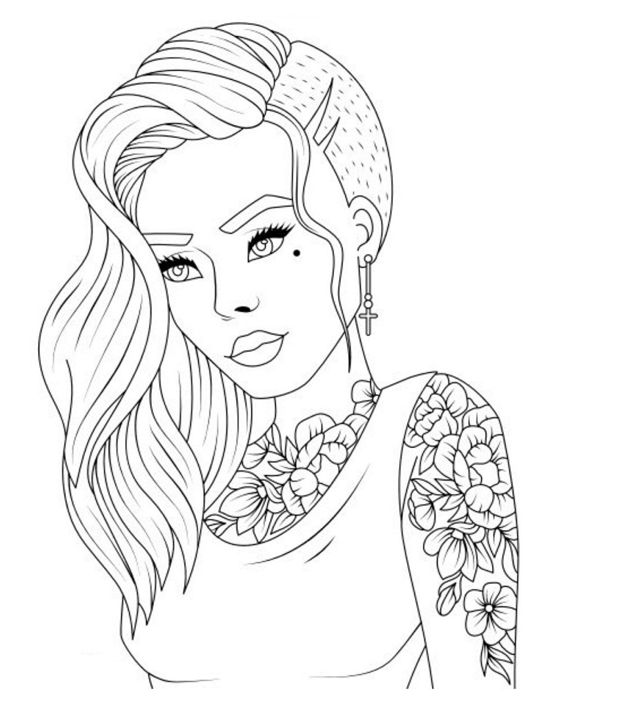 Teenage Girl Cartoon Page Coloring Pages