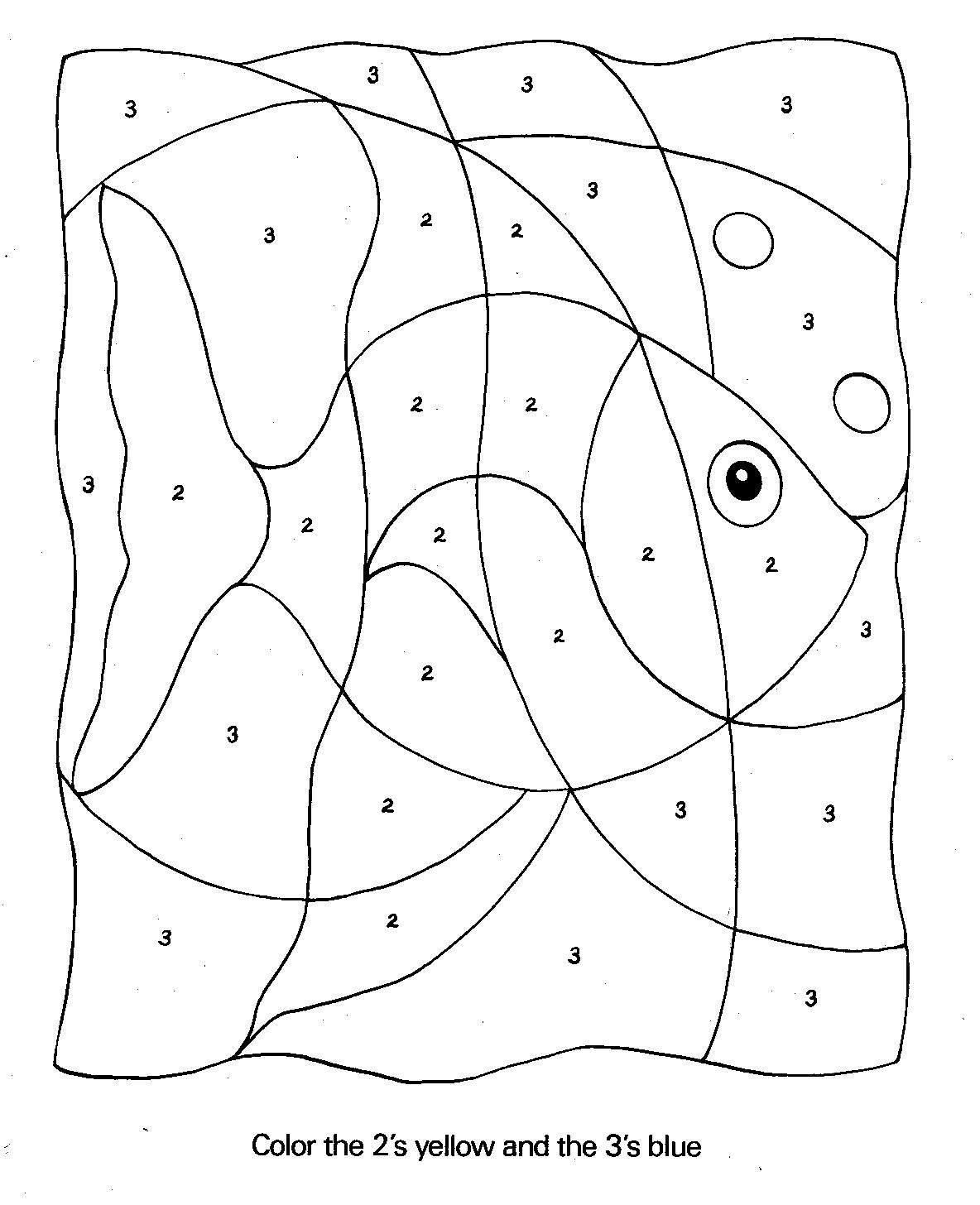 Fish For Coloring By Numbers Coloring Page Free Printable Coloring