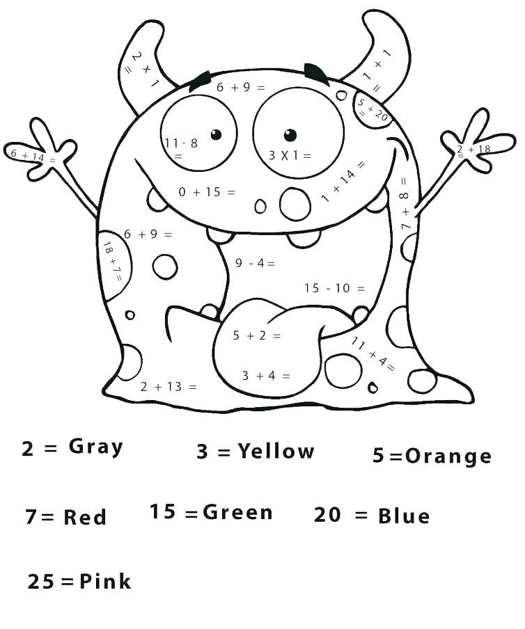 Monster For Coloring By Numbers Coloring Page Free Printable Coloring Pages For Kids