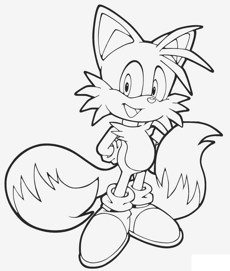 Tails Smiling Coloring Page Free Printable Coloring Pages for Kids