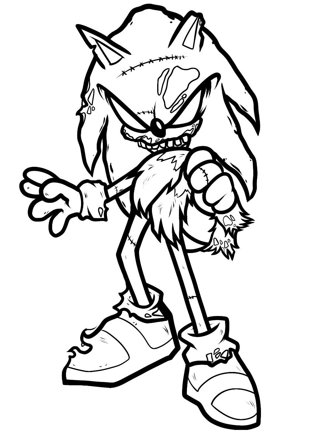 Download Sonic The Undead Coloring Page - Free Printable Coloring Pages for Kids