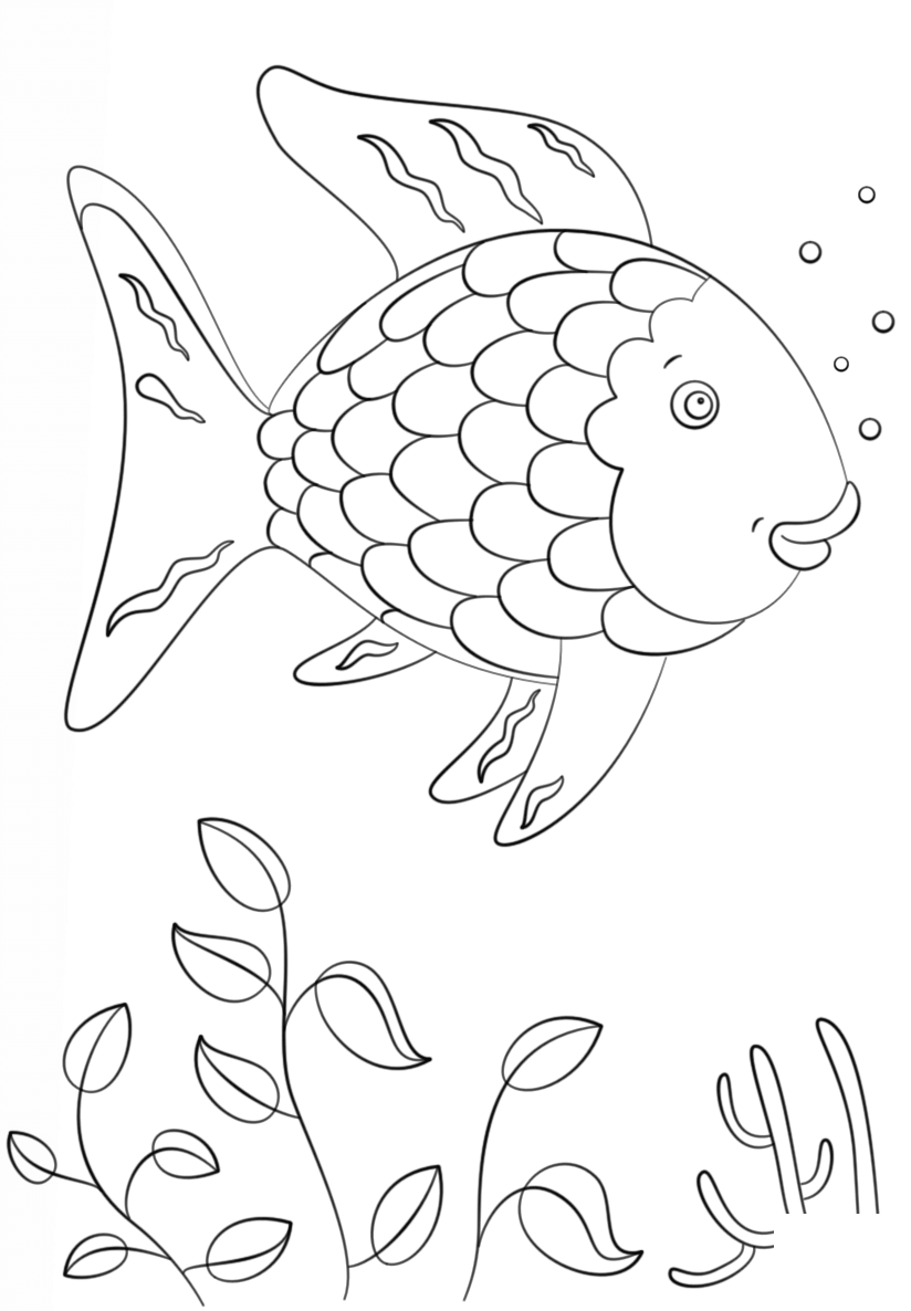 Rainbow Fish Swimming Coloring Page Free Printable Coloring Pages For