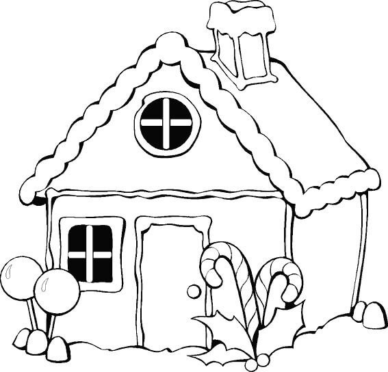 Download Simple Gingerbread House Coloring Page - Free Printable Coloring Pages for Kids