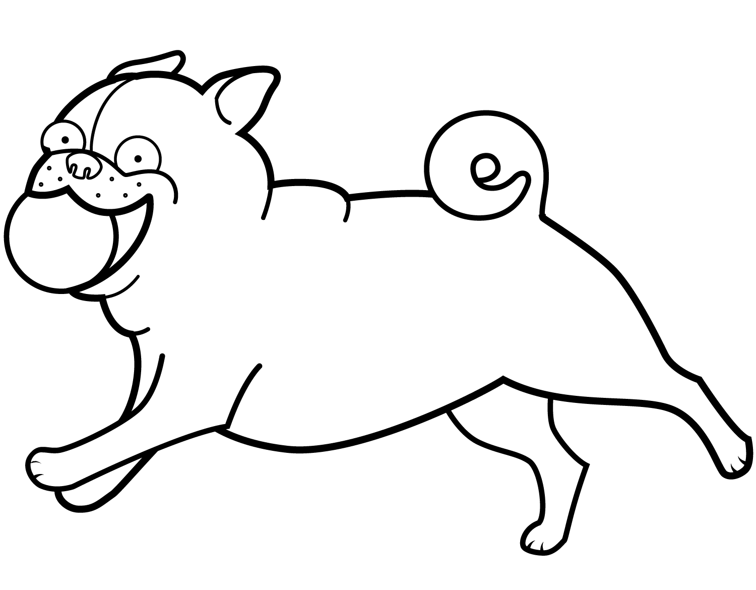 Funny Pug Playing Ball Coloring Page - Free Printable ...