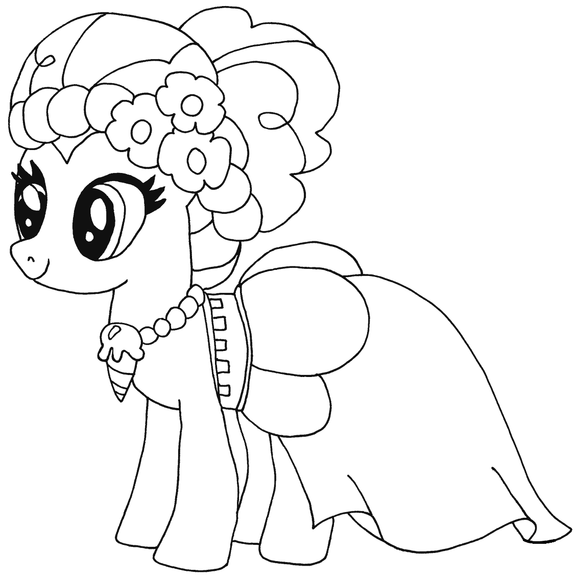 Lovely Pinkie Pie Coloring Page - Free Printable Coloring Pages for Kids