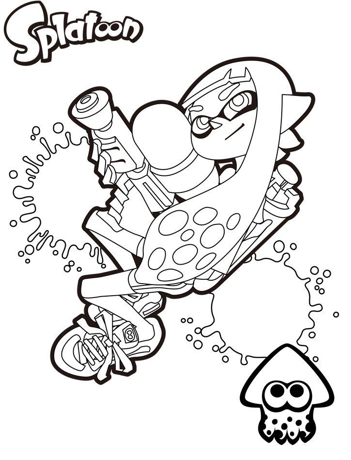 Splatoon Coloring Sheet Printable Pages Sketch Coloring Page