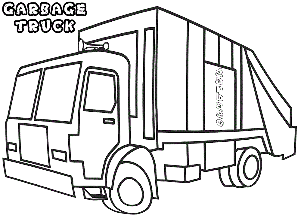 Big Garbage Truck Coloring Page Free Printable Coloring