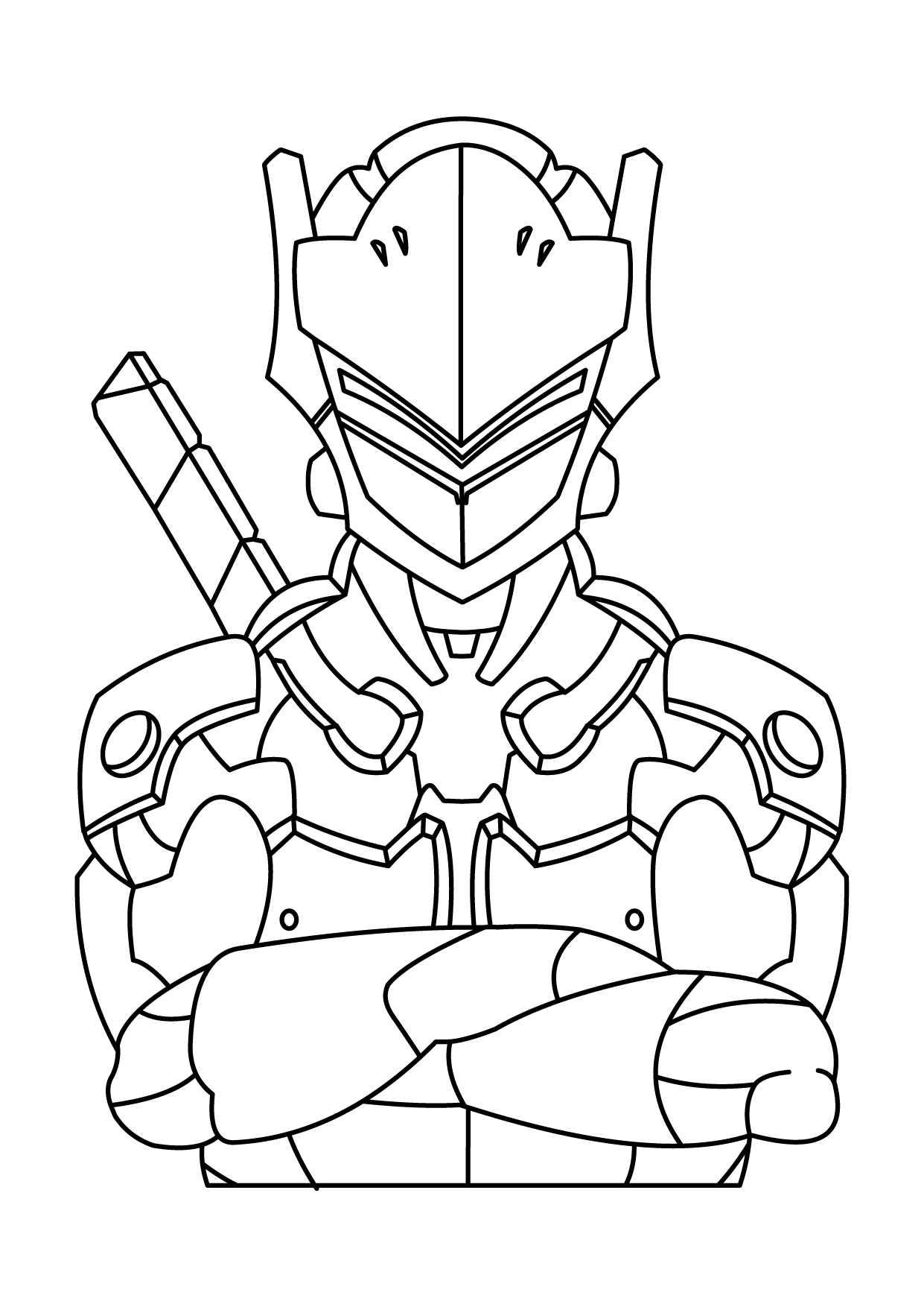Genji Front Coloring Page - Free Printable Coloring Pages for Kids