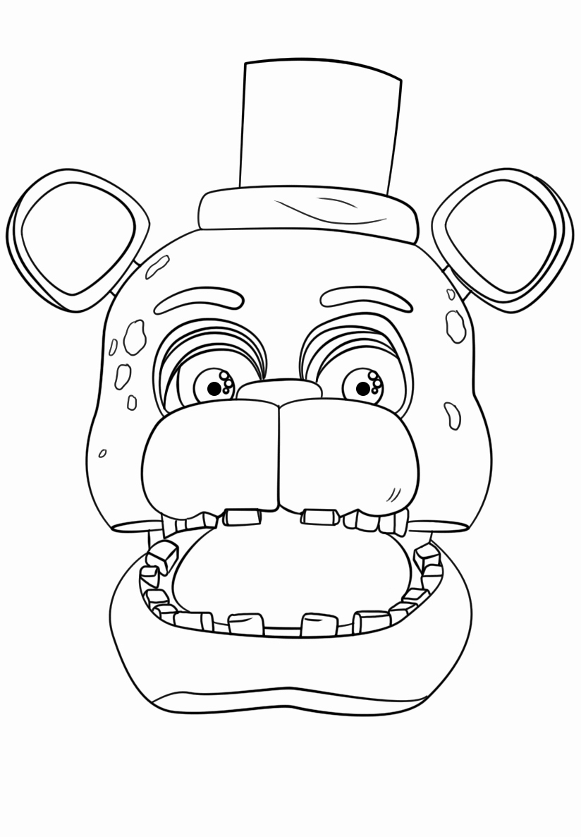 Freddy Face Coloring Page - Free Printable Coloring Pages for Kids