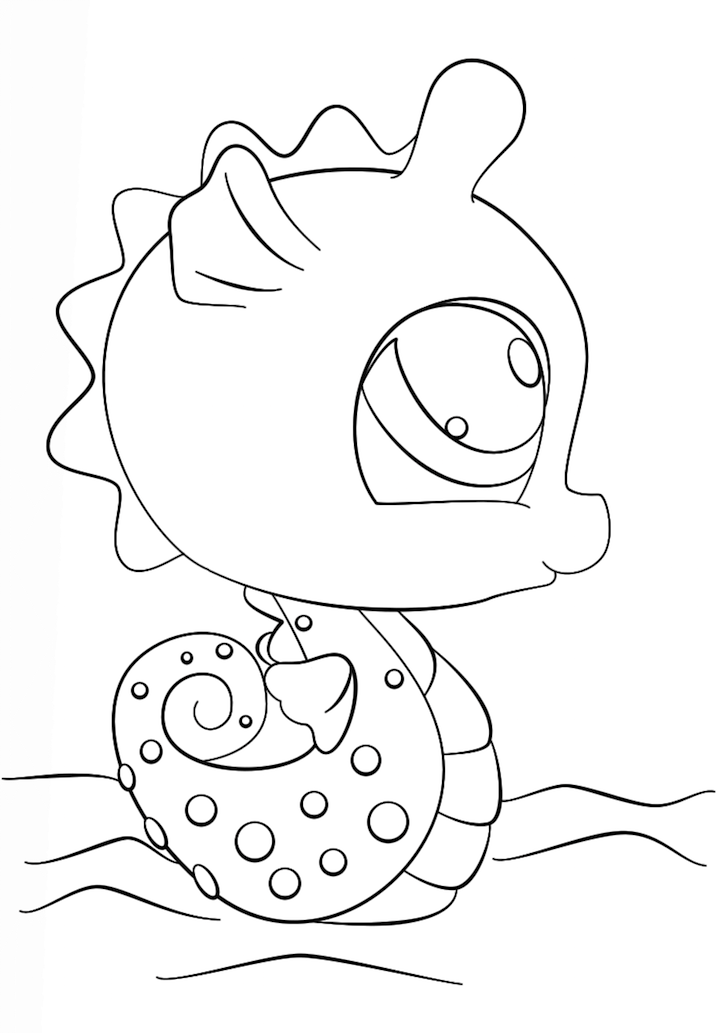 Littlest Pet Shop Seahorse Coloring Page - Free Printable Coloring