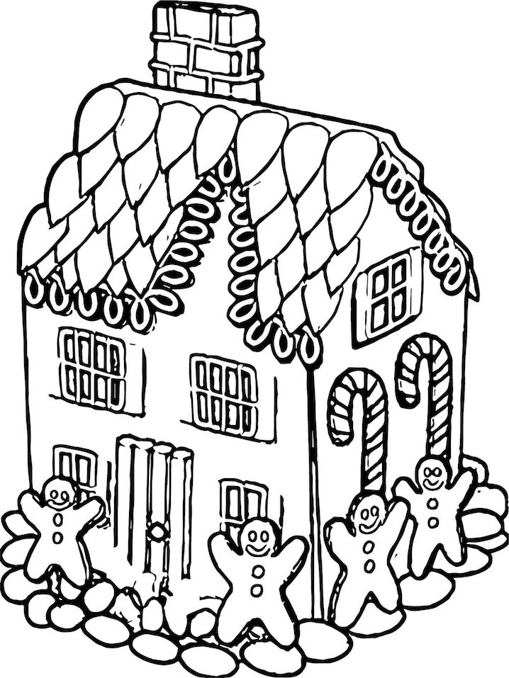 Nice Gingerbread House Coloring Page - Free Printable Coloring Pages