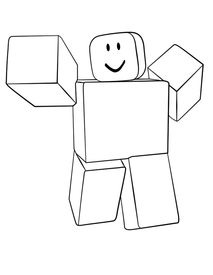 Roblox Noob Fight Render Coloring Page Free Printable Coloring