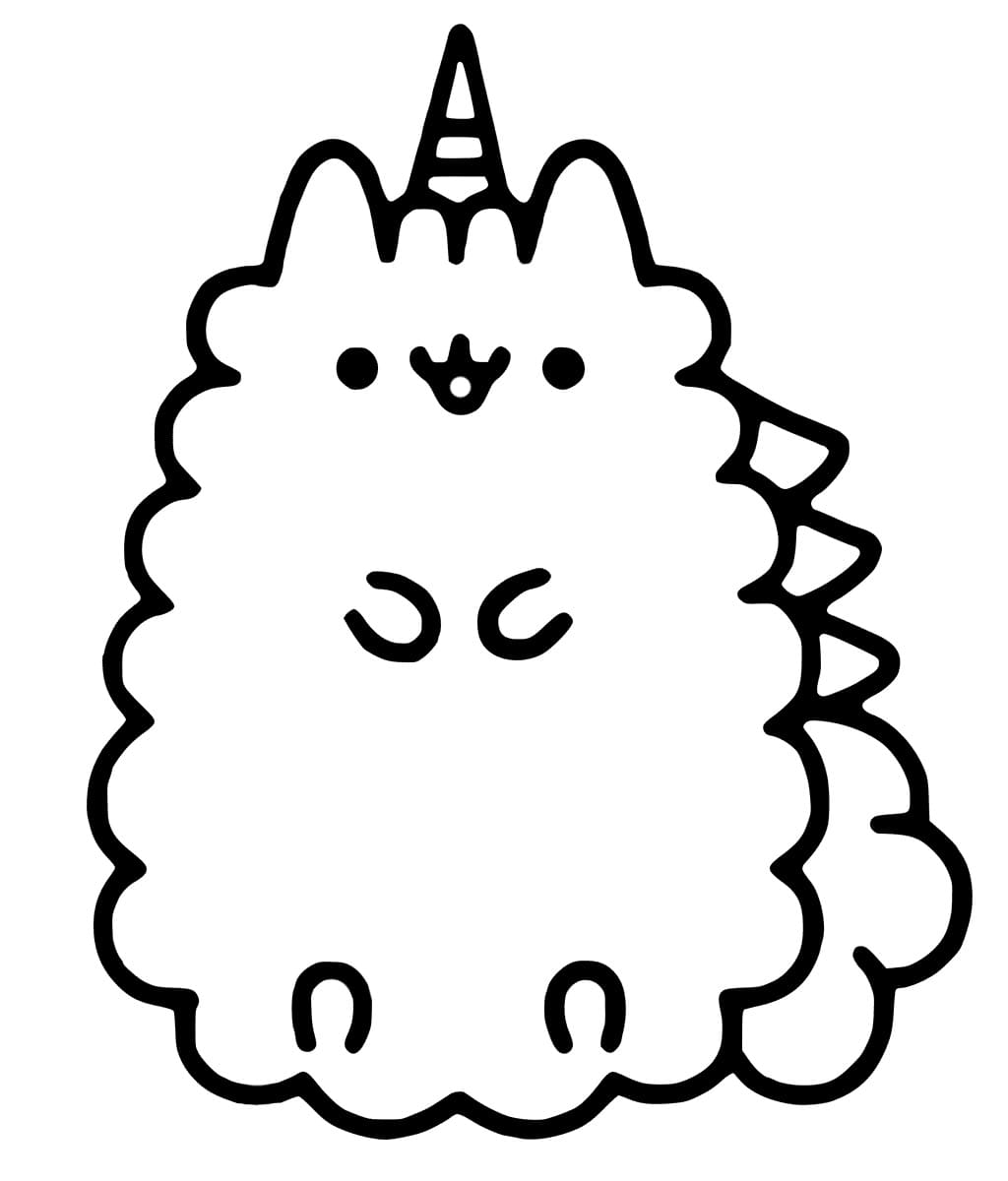 Lovely Pusheen With Horn Coloring Page - Free Printable ...