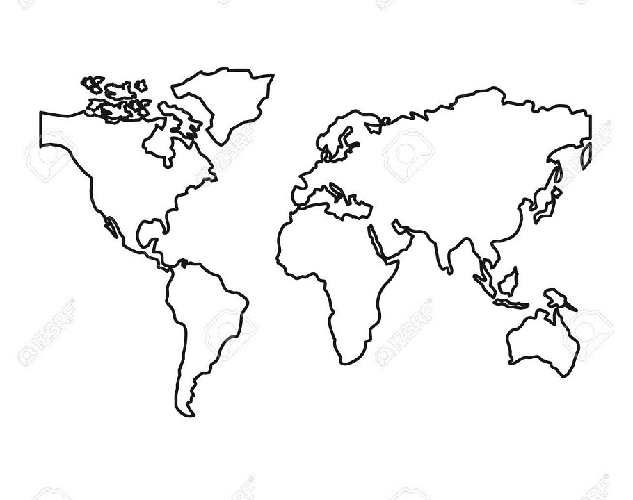 Simple World Map Coloring Page Free Printable Coloring Pages For