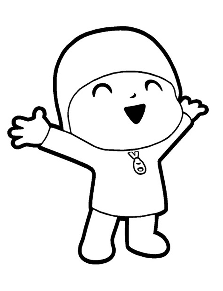 Happy Pocoyo Coloring Page - Free Printable Coloring Pages for Kids