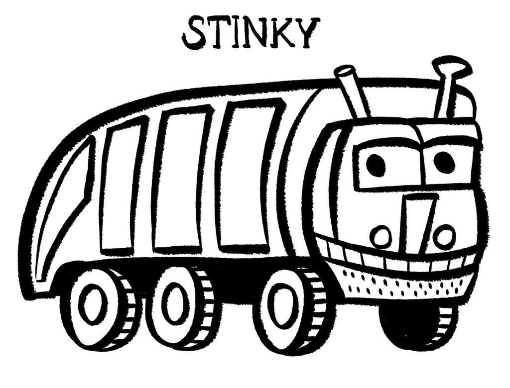 Stinky from The Stinky and Dirty Show Coloring Page - Free Printable