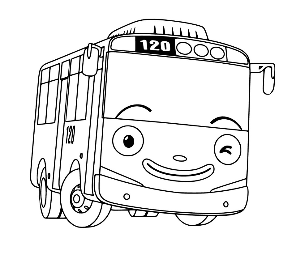 Tayo the Little Bus Coloring Page - Free Printable Coloring Pages