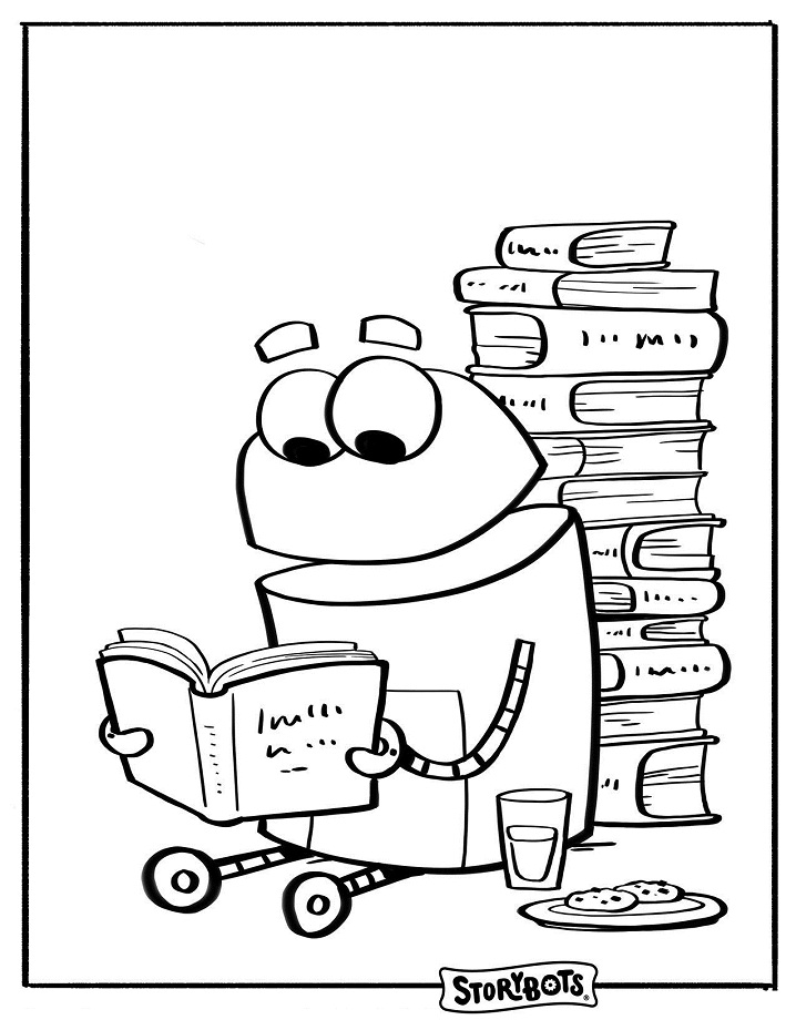 Beep Reading Book Coloring Page - Free Printable Coloring Pages for Kids