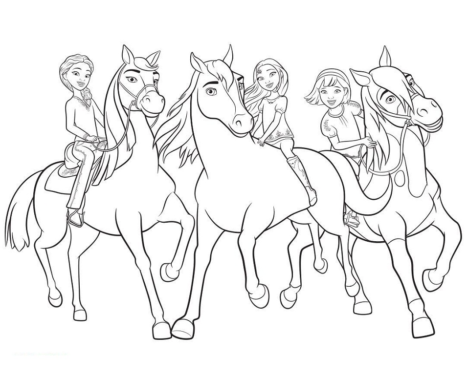 Spirit Riding Free Characters Coloring Page Free Printable Coloring