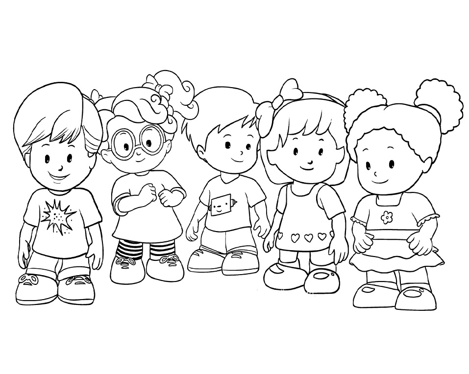 Small People Coloring Page