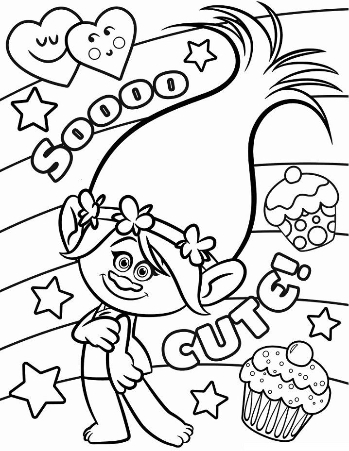 Lovely Princess Poppy Coloring Page Free Printable Coloring Pages For Kids