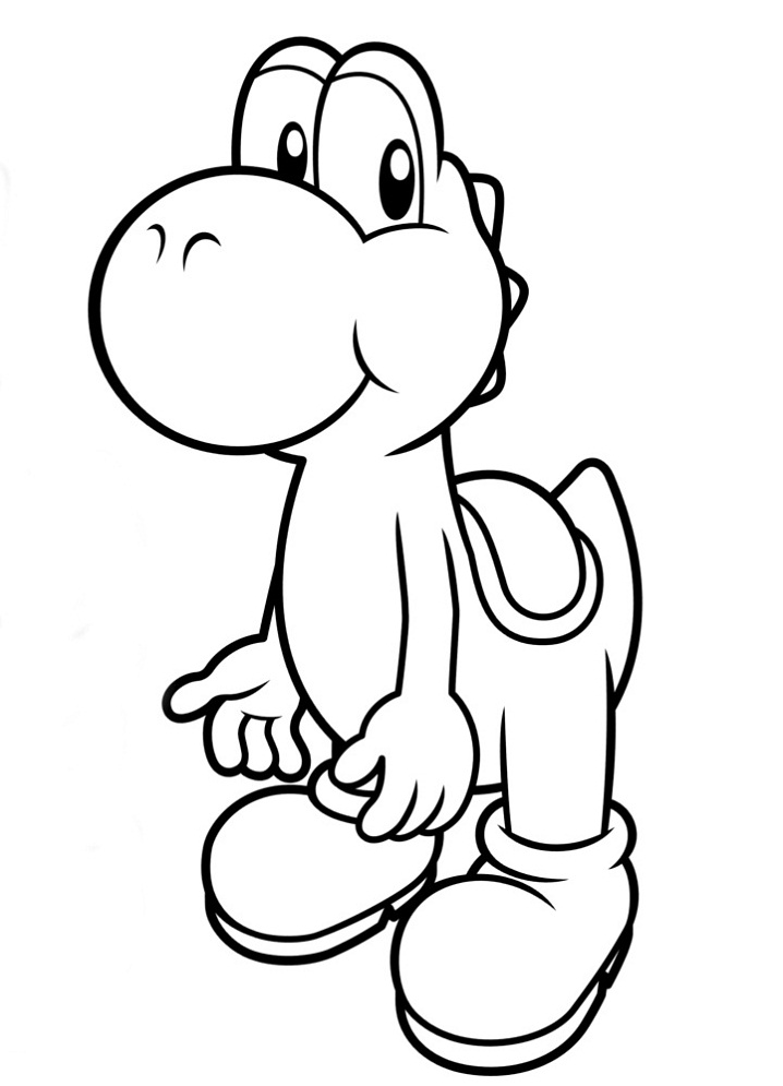 Cute Yoshi Coloring Page - Free Printable Coloring Pages for Kids