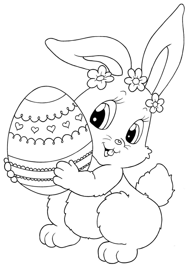 Cute Easter Bunny Coloring Page   Free Printable Coloring Pages for Kids