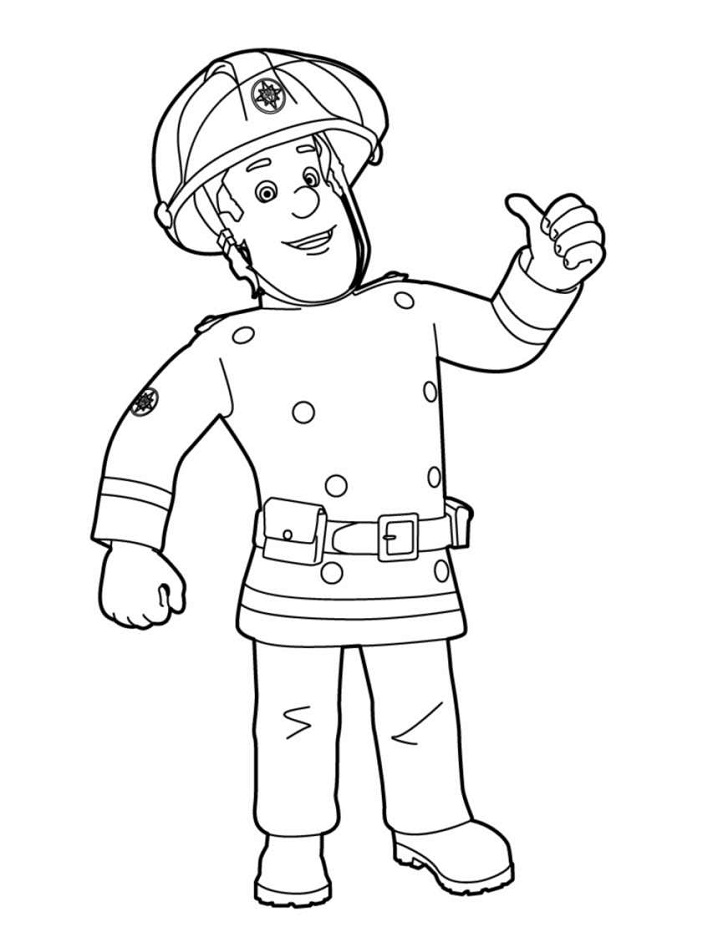 Download Awesome Fireman Sam Coloring Page - Free Printable Coloring Pages for Kids