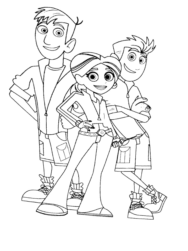 Aviva, Chris and Martin Coloring Page Free Printable Coloring Pages